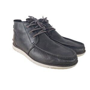 Toms Navi Moc Chukka Boots Mens Size 13 Gray Leather Casual Lace Up Ankle Shoes